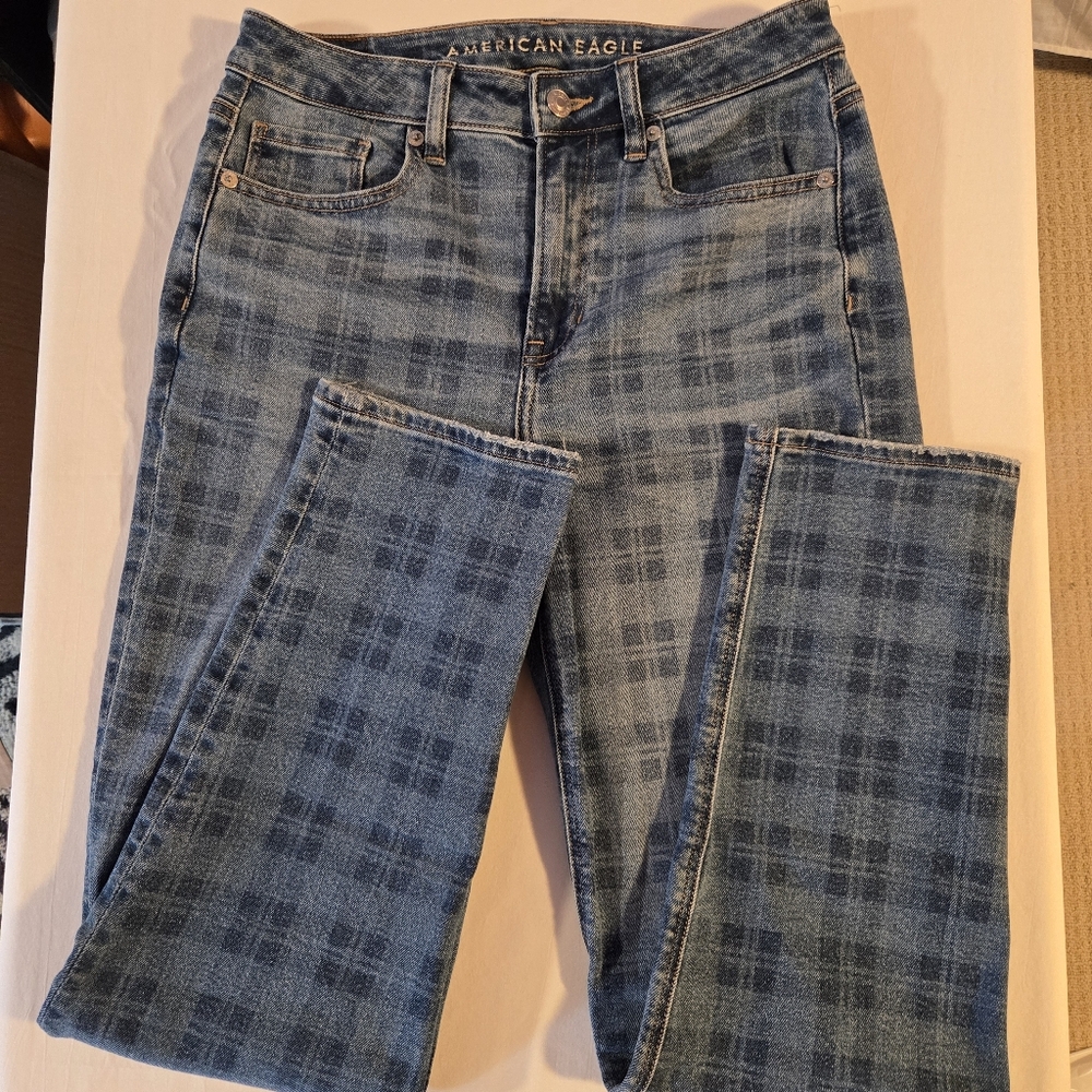 American Eagle Plaid Jeans - Size‎ 27 - Picture 3 of 8